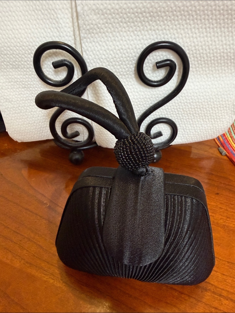 Elegant Black Evening Clutch Handbag - Satin Finish